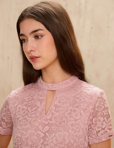 U.S. Polo ASSN. Floral Lace Mini Sheath Dress (UWAW25DRS215_Pink_XL)