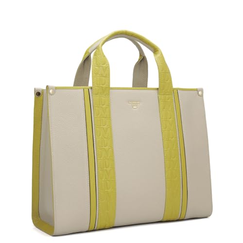 Da Milano Genuine Leather Green Book Tote (01708) (Large)