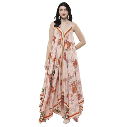 maxi dress biba Biba Women's Viscose Blend Relaxed Maxi Dress (SPIOT2943SS25BEG_Beige