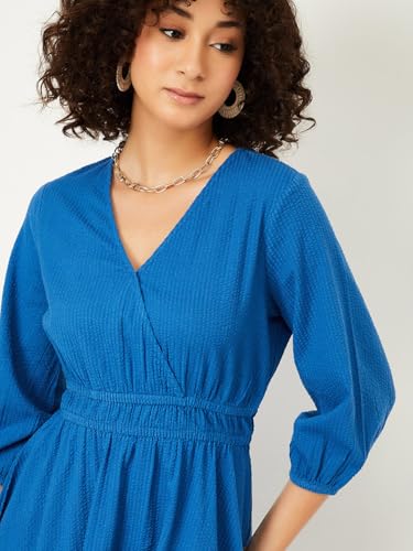 Max Women's Polyester Classic Midi Dress (OR51006B_Dark Blue