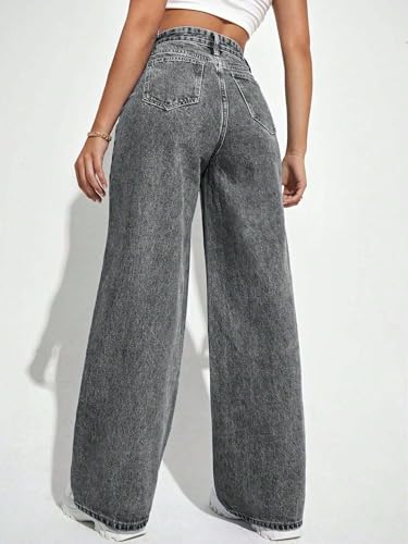 KOTTY Trendy Women Baggy Fit Jeans High Rise Wide Leg Cotton Blend-X2_KTTLADIESJEANS847M