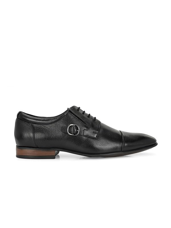 HITZ Men's Black Leather Lace-Up Shoes - UK 7