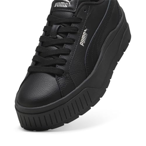 Puma | Karmen II Women's Leather Sneakers | Black-Black-Silver | 7UK