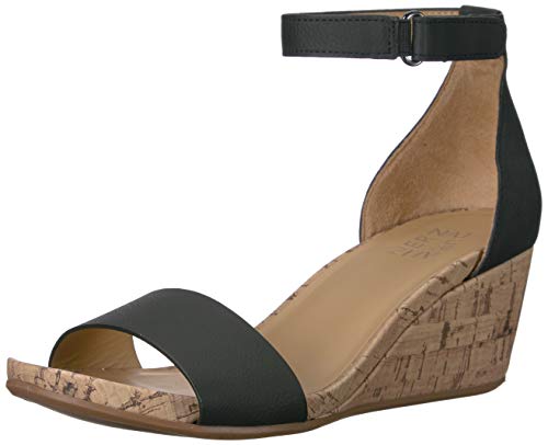 Naturalizer Womens Areda Black Wedge Sandals 8.5 M