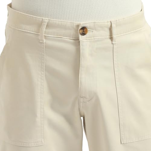 United Colors of Benetton Solid Straight Fit Trousers (Size: 30)-25P4CTWB1061I901 Off White