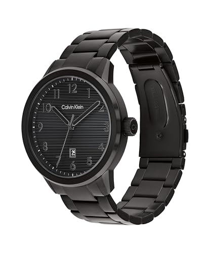Calvin Klein Minimalistic Pilot Qtz Basic Calendar Black Round Dial Men's Watch|Stainless Steel Material|Multi Color Band - 25200516