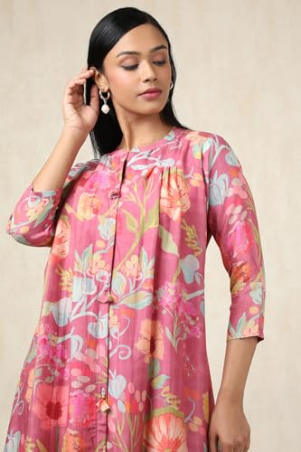 Soch Womens Onion Pink Muslin Botanical Dress