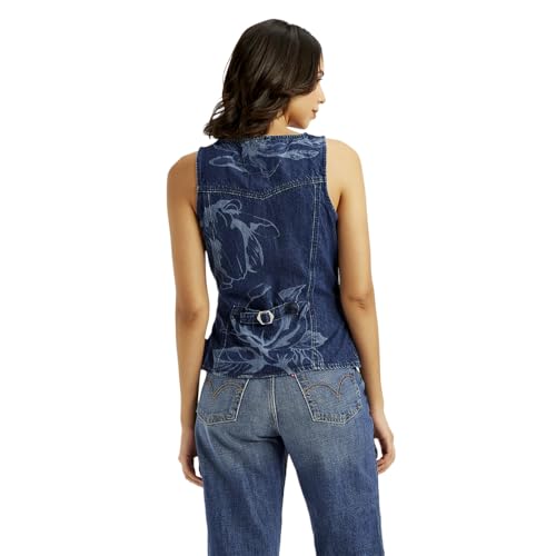Levi's Women's Printed Blue V Neck Waistcoat