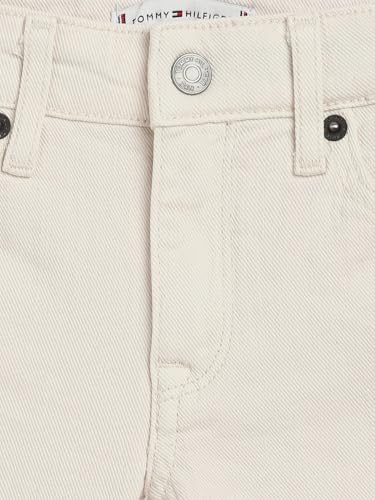 Girls Solid Straight-Fit Cotton Jeans Beige