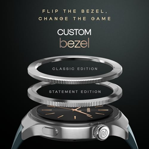 Noise Halo 2 MOD Smart Watch with Swappable Bezel Editions (Classic, Statement), 1.46" AMOLED, Smart Island, BT Calling, Metallic Build, Health Suite, Upto 7 Days Battery (Silver Green)