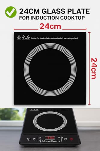 J K b K - Induction Cooker Glass Plate - 24 x 24 cm - Square Shape Colour/Design May Vary