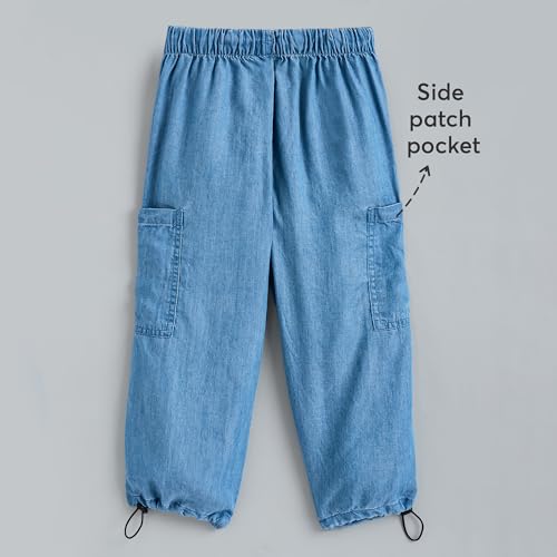 Hopscotch Girls Solid Print Blue Jeans for Ages (3-4 Years)