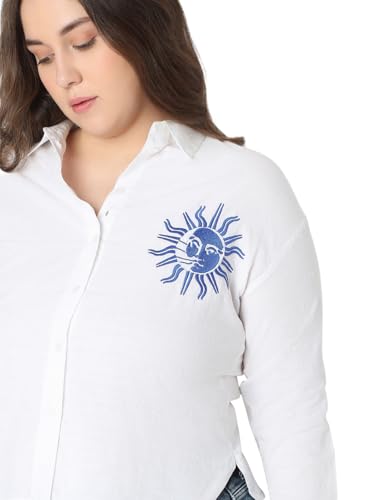 VERO MODA Curve Women Regular Fit White Shirt