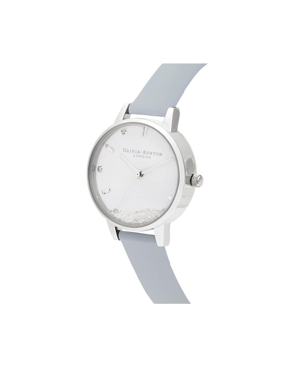 Olivia burton The Wishing Watch Qtz Basic White & Stone Round Dial Women's Watch|Chalk Blue Vegan Material Material|Blue Color Band - OB16SG07