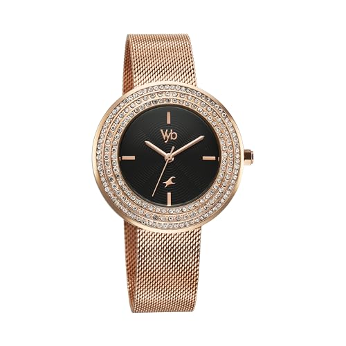 Fastrack Vyb Iconique Black Dial Alloy Strap Analog Watch for Women