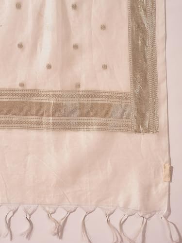 W for Woman Ecru Chanderi Jacquard Drape