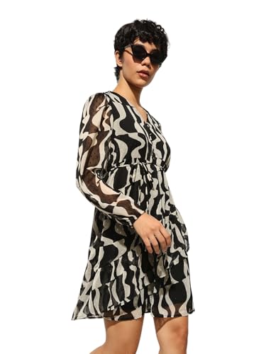 ONLY Women's Fit and Flare Black Dress