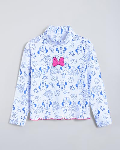 Hopscotch Girls Full Sleeves White Minnie Mouse High Neck T-shirt For Ages (12-24 Months)