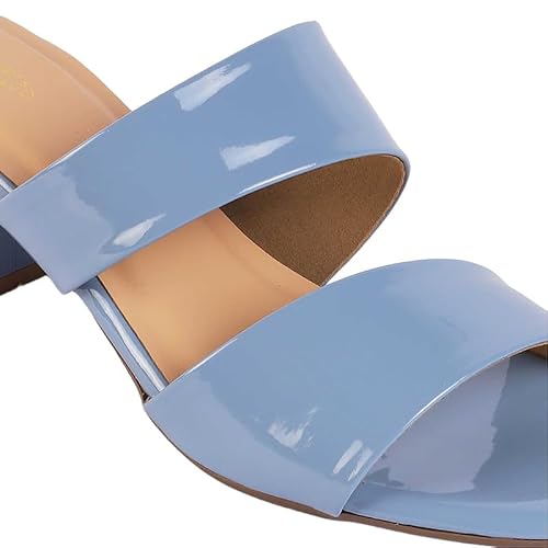 tresmode SANIA Blue Women's Dress Block Heel Sandals in Size 3 UK / 36 EU