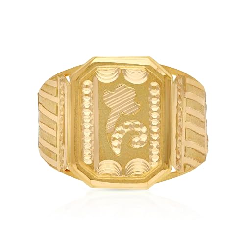 Malabar Gold and Diamonds Gold Ring for Men| Ring for Birthday, Wedding, Anniversary & Valentine's Day Gift FRNOB40322_Y_20