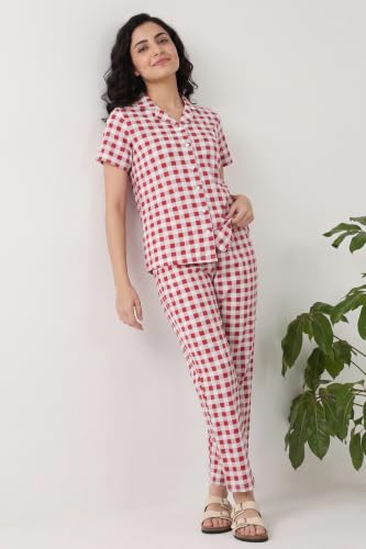 Zivame Knit Cotton Pyjama Set - Samba, XL