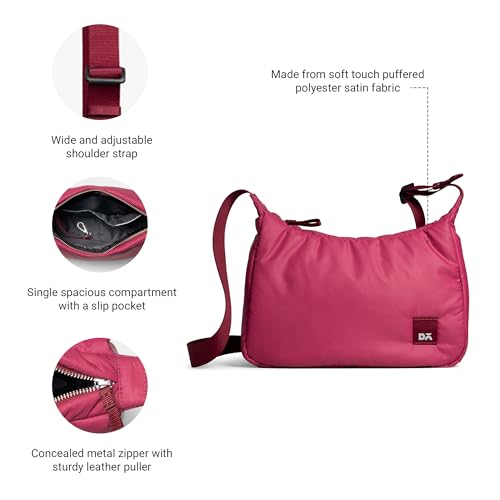 DailyObjects Women and Girls Cardinal Love March Crossbody Sling Bag / | Single Spacious Compartment | Slip Pocket|Wide & Adjustable Shoulder Strap| Leather Puller | Stylish Regular, Pink