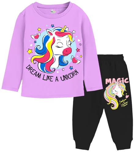 MINI MYN Baby Girls Regular Fit Full Sleeves Cotton T-Shirts & Pyjamas Set