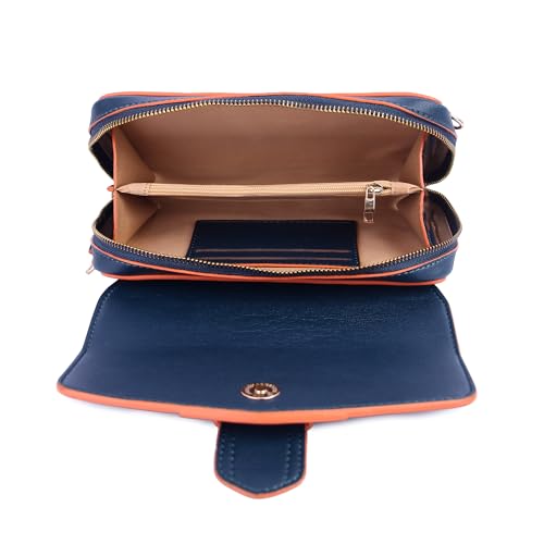 Ceres Cross Body Fit Sling Bag Women Use Travel office Business Faux Leather - 22JY29 (Blue)