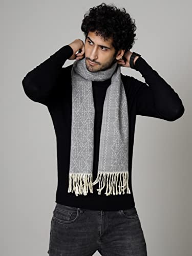 Ravaiyaa - Attitude is everything Casual Wear Scarf Indian Handmade Pure Wool Winter Muffler For Men's (Grey)