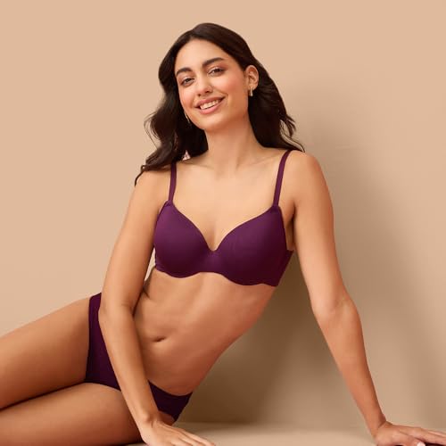 Nykd By Nykaa Super Soft Luxe Modal Padded Cushioned Wire T-Shirt Bra NYB218 Grape
