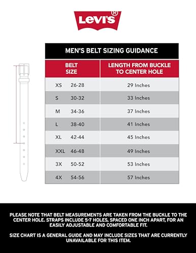 Levi's Casual Belt-Dress for Men Jeans with Thick Strap and Buckle, Matte Black, Small (30-32)