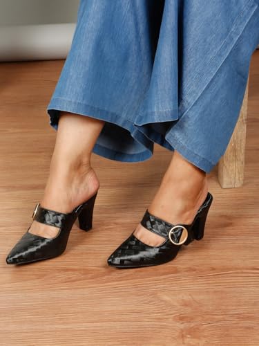 Flat n Heels Womens Black Pumps FnH 2784-BK