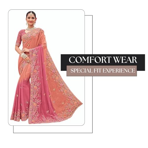 Laxmipati Sarees Women's Floral Embroidery Satin Saree in Multicolor Color with unstitched Blouse Material - Embrace Trendy Style And Timeless Elegance in this Exquisite Attire