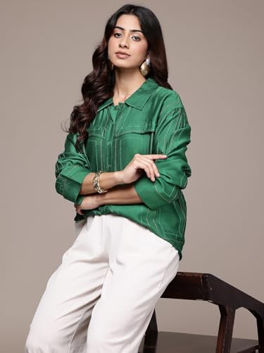 Ritu Kumar Green Solid Full Sleeve Shirt