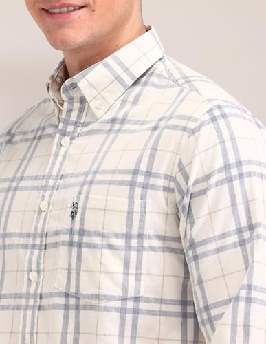 U.S. POLO ASSN. Tailored Fit Button Down Shirt (USSHT2416_Beige_46)
