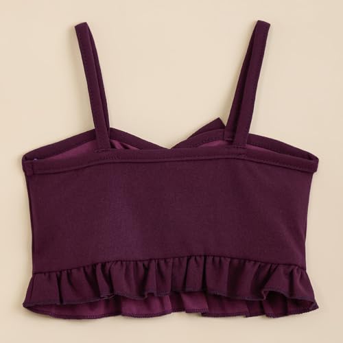 Hopscotch Girls Maroon Sleeveless 2-Piece Bow Applique Blouse and Shorts For Ages (5-6 Years)