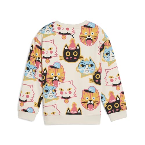 PUMA | MOODY CAT Kids' Graphic Crew Sweatshirt | Alpine Snow | 6-7Y