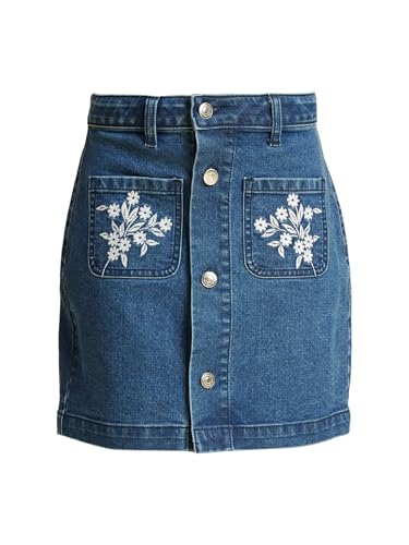 VERO MODA Girls Regular Fit Mid Rise Blue Skirt