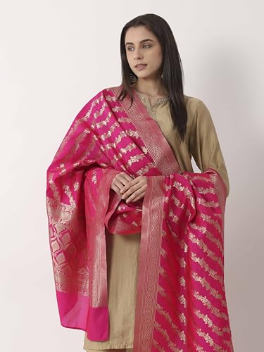 BIBA Women Rani Pink Art Silk Dupatta_FREE SIZE