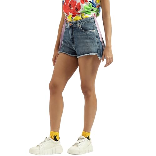 UNITED COLORS OF BENETTON Denim Shorts with Styled Pockets (Size: 24)-24P4DENIM610I901