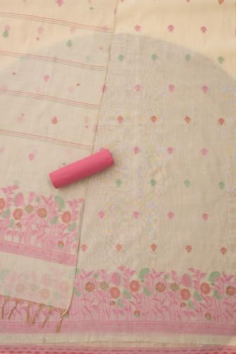 Soch Womens Beige Chanderi Woven Design Dress Material With Na