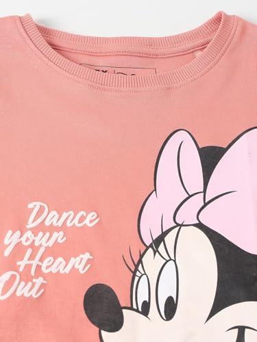 Max Girls Minnie Mouse Printed T-Shirt(Pink_2-3 Y)