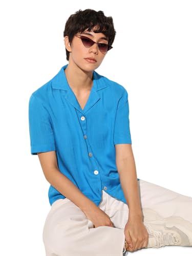 ONLY Women Regular Fit Blue Shirt