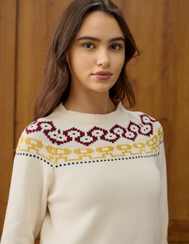 U.S. POLO ASSN. Patterned Knit Regular Fit Sweater (UWAW25SWE214_White_S)