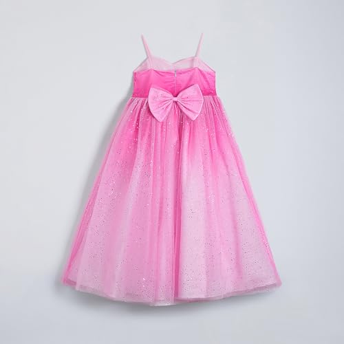 Hopscotch Girls Pink Sleeveless Beads Embellished Tulle Gown for Age (4-5 Years)