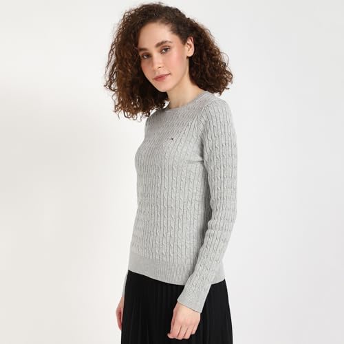Tommy Hilfiger Womens Grey Color Sweater (XL)