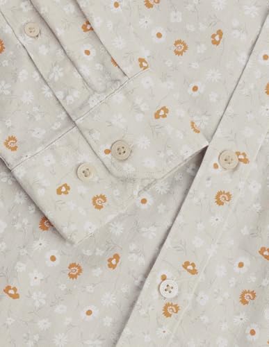 Arrow Sports Men's Floral Slim Fit Shirt (ASAJSH1669_Beige