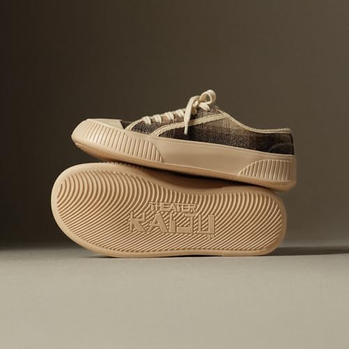 Theater Wicked Brothers Brown Tweed Lace-Up Sneakers for Women | Casual Shoes with Cushioned Insole for All-Day Comfort