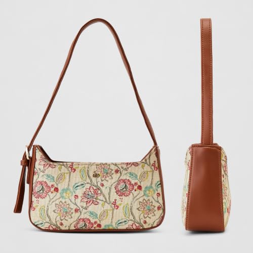 Symbol Premium Women's Shoulder Bag crafted from Poly Canvas and PU | Stylish Handbag | Ladies Purse (SP-AW26-CARL-SBAG-02_Tan)