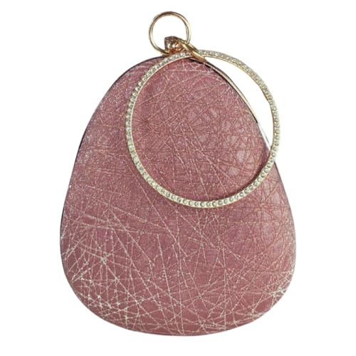 SLARA Clutch Purse for Women, Elegant Teardrop Design with Crystal Trim,  Perfect for Bridal, Wedding, and Formal Events (Rose Gold)